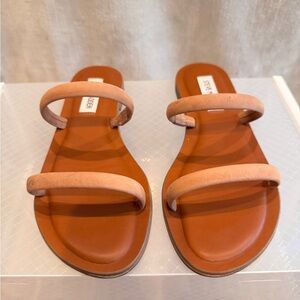 Steve Madden Tan Leather Sandals Slip-On Style
